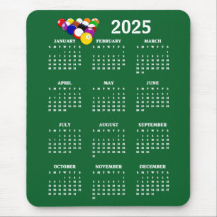 Alfombrilla De Ratón Balls Billiards Balls Pool Design 2025 Calendario 