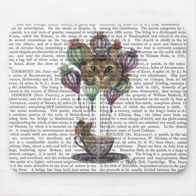 Alfombrilla De Ratón Balón de aire caliente del gato Cheshire (Frente)