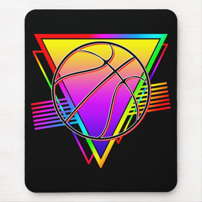 Alfombrilla De Ratón Balón de Baloncesto Retro Moderno (Frente)