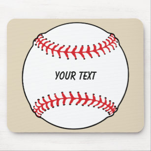 Alfombrilla De Ratón Balón de béisbol con texto Personalizado