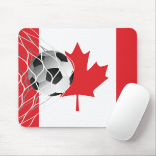 Alfombrilla De Ratón Balón De Fútbol Con Bandera Canadiense