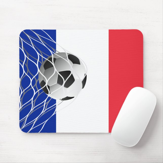 Alfombrilla De Ratón Balón De Fútbol Con Bandera Francesa (Con ratón)