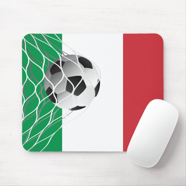 Alfombrilla De Ratón Balón De Fútbol Con Bandera Italiana (Con ratón)