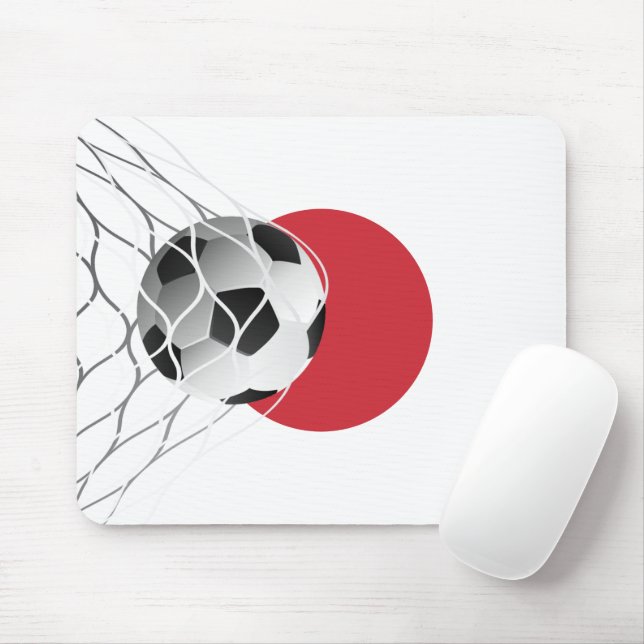 Alfombrilla De Ratón Balón De Fútbol Con Bandera Japonesa (Con ratón)