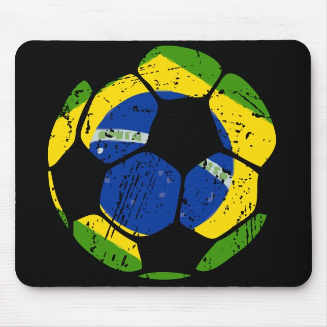 Alfombrilla De Ratón Balón de fútbol del Brasil Mousepad (Frente)