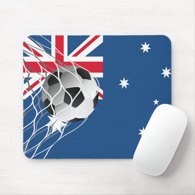 Alfombrilla De Ratón Balón De Fútbol En Bandera Australiana (Con ratón)
