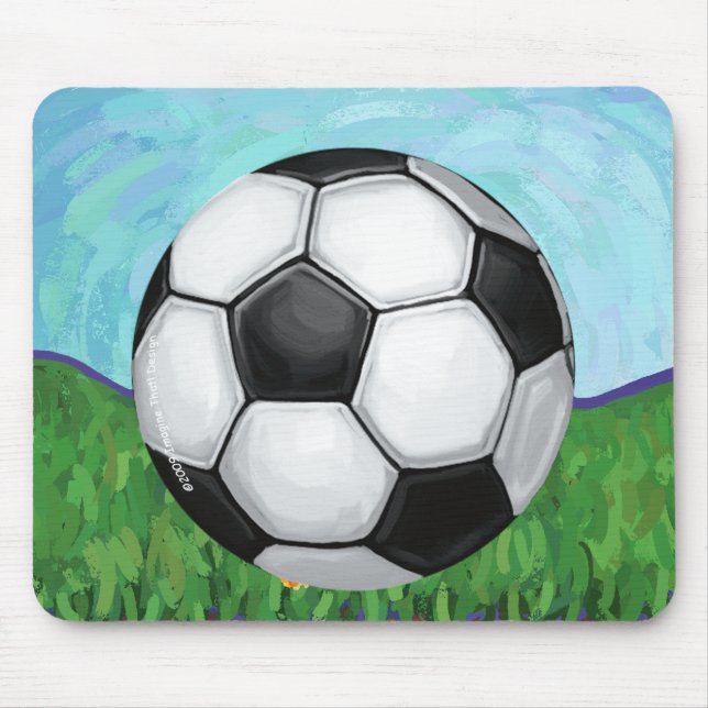 Alfombrilla De Ratón Balón de fútbol en la hierba Mousepad (Frente)
