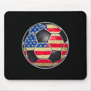 Alfombrilla De Ratón Balón de Fútbol Patriótico Bandera de EE. UU.