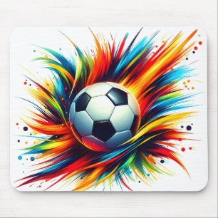 Alfombrilla De Ratón Balón de fútbol Splash Futurista Abstracto