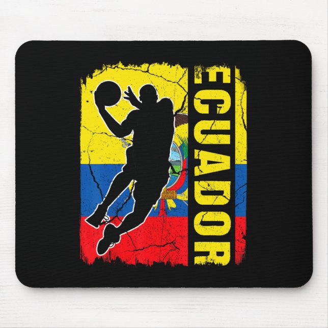 Alfombrilla De Ratón Baloncestista ecuatoriano Bandera de Ecuador Baske (Frente)