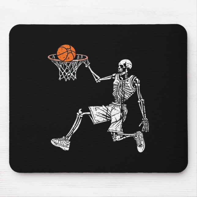 Alfombrilla De Ratón Baloncestistas del Halloween Skeleton Fun (Frente)