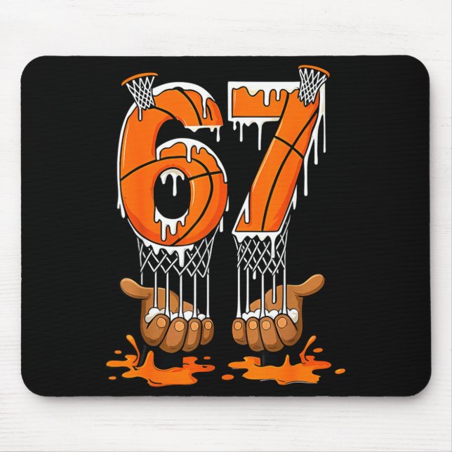 Alfombrilla De Ratón Baloncesto 67 Seis Siete Divertido Gen Alpha Meme  (Frente)