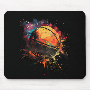 Alfombrilla De Ratón Baloncesto acuarela Baloncesto Jugador Dibujo Ar