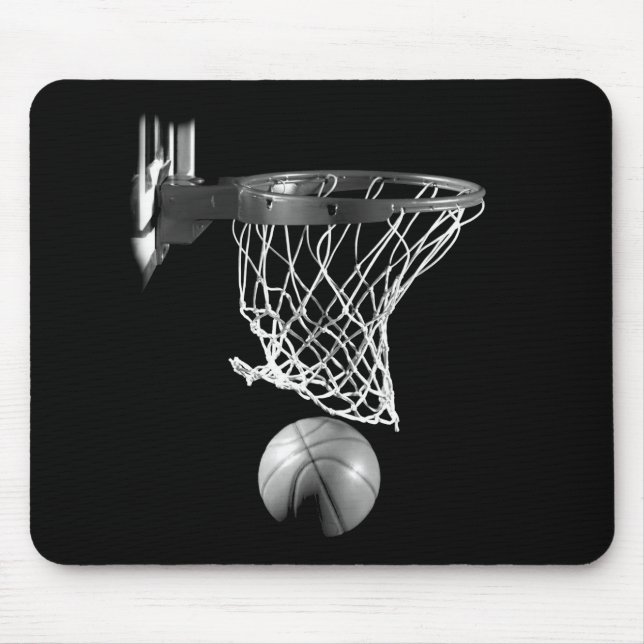 Alfombrilla De Ratón Baloncesto blanco y negro (Frente)