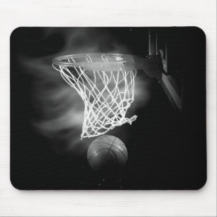 Alfombrilla De Ratón Baloncesto blanco y negro