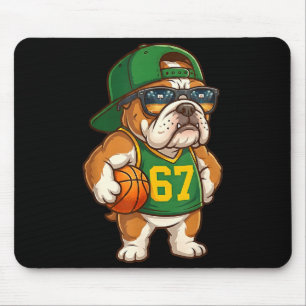 Alfombrilla De Ratón Baloncesto Bulldog 67 Srts Perro Chico Argot Gen A