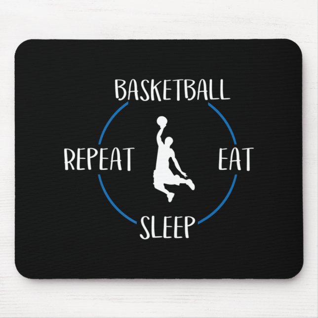 Alfombrilla De Ratón Baloncesto Comer Sleep Repetir Regalo Para Balonce (Frente)