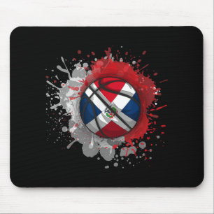 Alfombrilla De Ratón Baloncesto Con Bandera De República Dominicana