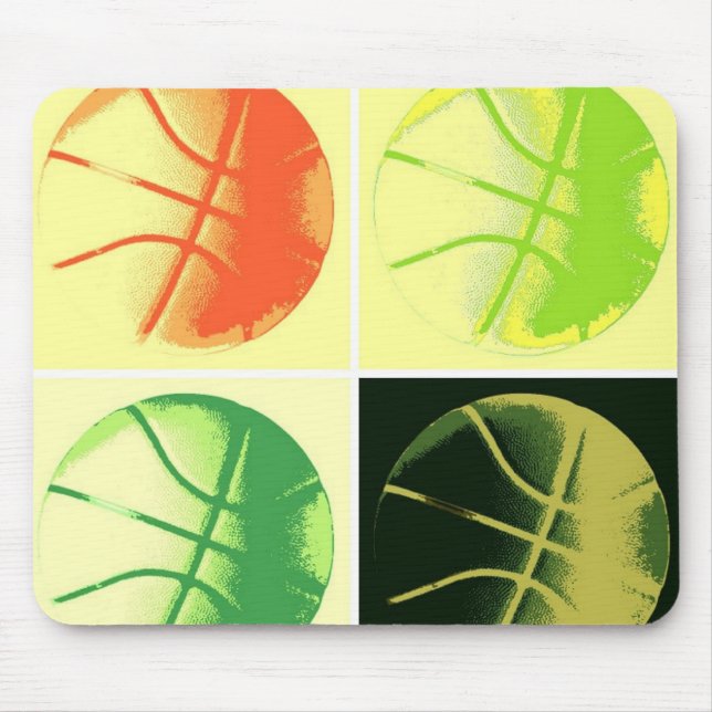 Alfombrilla De Ratón Baloncesto de arte pop (Frente)