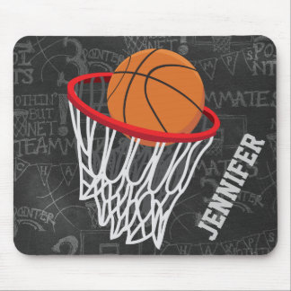 Alfombrilla De Ratón Baloncesto de Chalkboard y Hoop personalizados