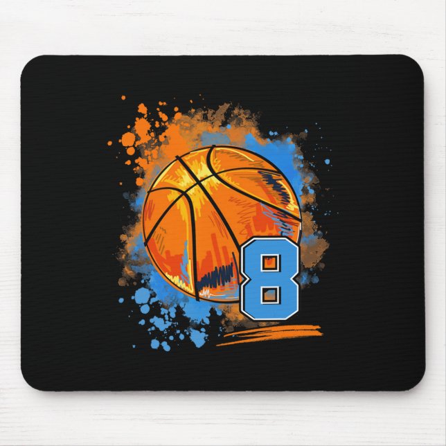 Alfombrilla De Ratón Baloncesto de cumpleaños 8 años (Frente)