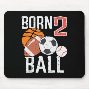 Alfombrilla De Ratón Baloncesto de fútbol nacido Cumpleaños de 2 años N