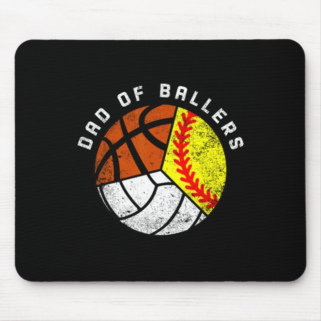Alfombrilla De Ratón Baloncesto De Voleibol De Papá De Los Ballers (Frente)