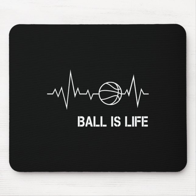 Alfombrilla De Ratón Baloncesto Heartbeat Big Balls My Life Baller Play (Frente)