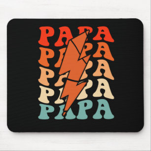 Alfombrilla De Ratón Baloncesto Papa Dad Retro Groovy Lightning Bolt Fa