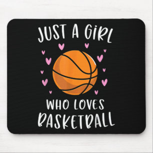 Alfombrilla De Ratón Baloncesto Para Chicas Sólo Un Chica Que Ama El Bá