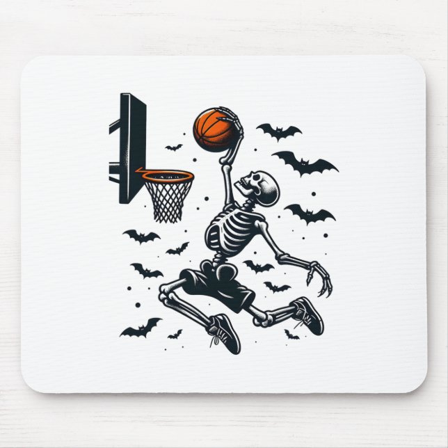 Alfombrilla De Ratón Baloncesto Skeleton Halloween Skeletball (Frente)