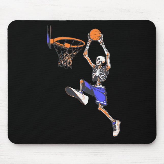 Alfombrilla De Ratón Baloncesto Slam Dunk Skeleton Halloween (Frente)