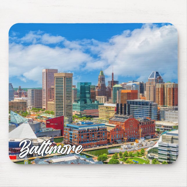 Alfombrilla De Ratón Baltimore, Maryland, Estados Unidos (Frente)