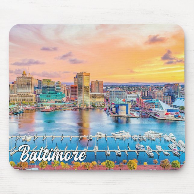 Alfombrilla De Ratón Baltimore, Maryland, Estados Unidos (Frente)