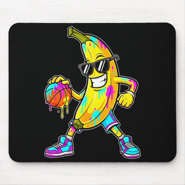 Alfombrilla De Ratón Banana Funny Basketball Drip Kids Youth Boys Girls (Frente)