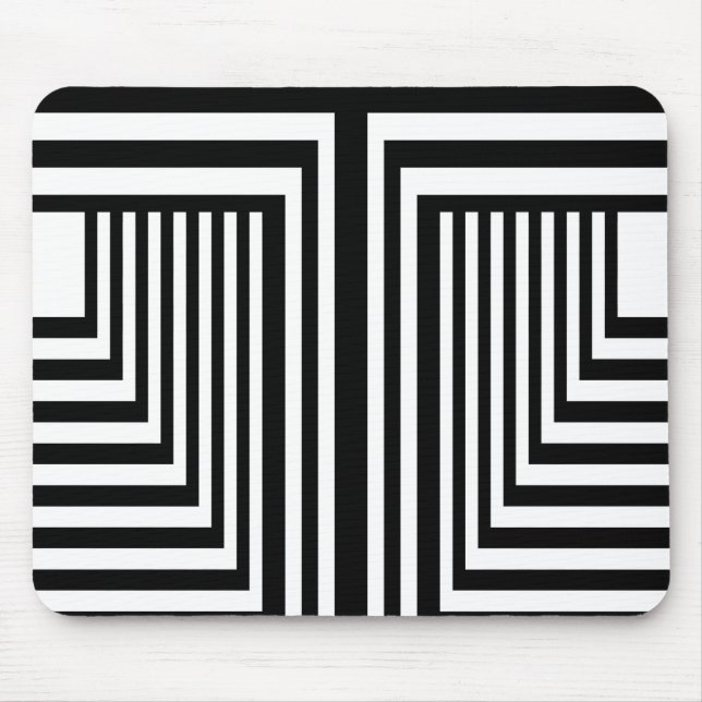 Alfombrilla De Ratón Banda negra y blanca (Frente)
