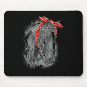 Alfombrilla De Ratón Banda Roja De Caballos Para Montar A Caballo