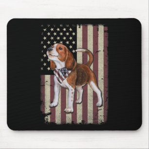 Alfombrilla De Ratón Bandana de la bandera americana Beagle Patriótica