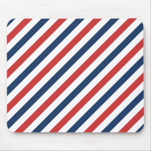 Alfombrilla De Ratón Bandas blancas y azules rojas patrióticas