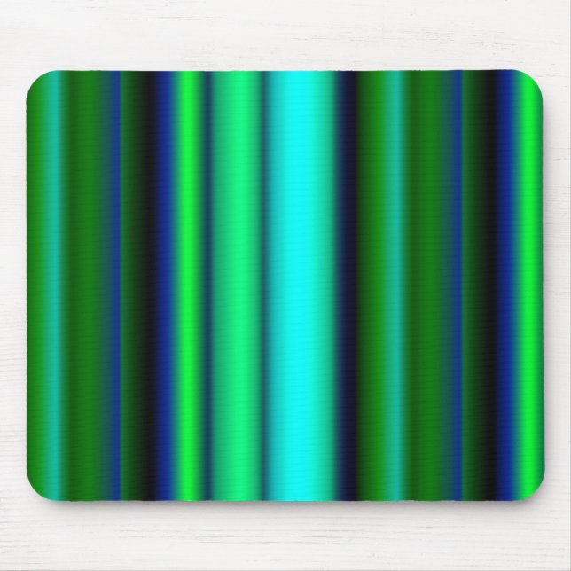 Alfombrilla De Ratón Bandas de arco iris verde azul (Frente)