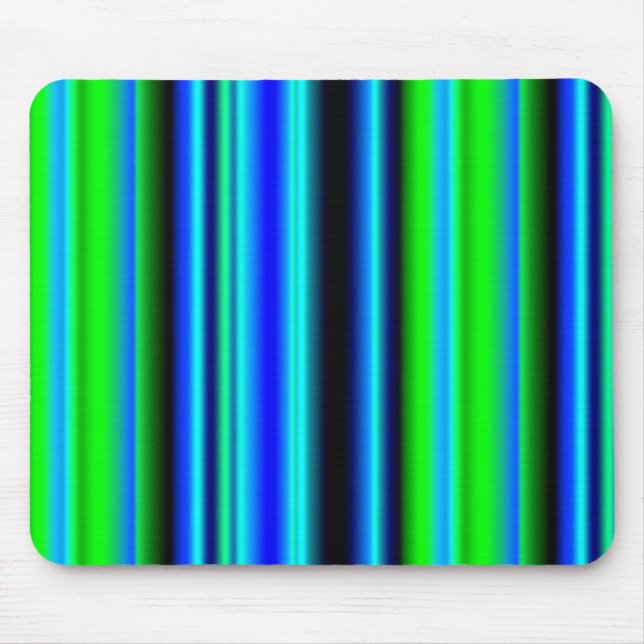 Alfombrilla De Ratón Bandas de arco iris verde azul (Frente)