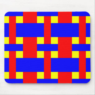 Alfombrilla De Ratón Bandas de fieltro azules, amarillas y rojas