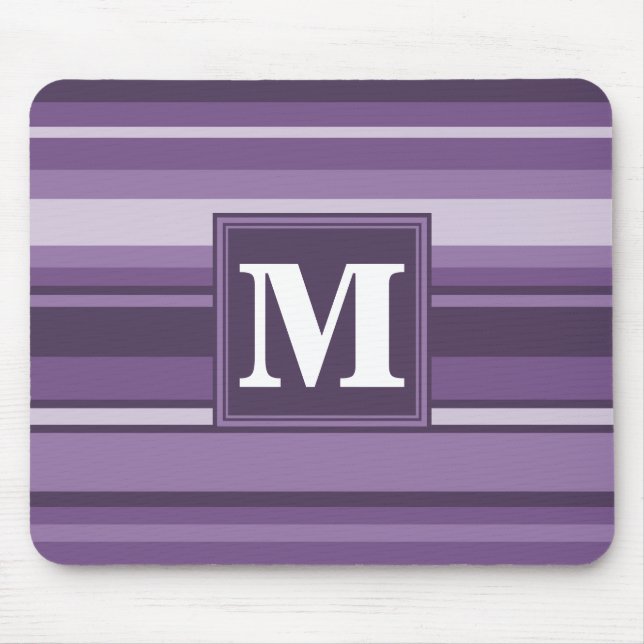 Alfombrilla De Ratón Bandas de lavanda monogramo (Frente)