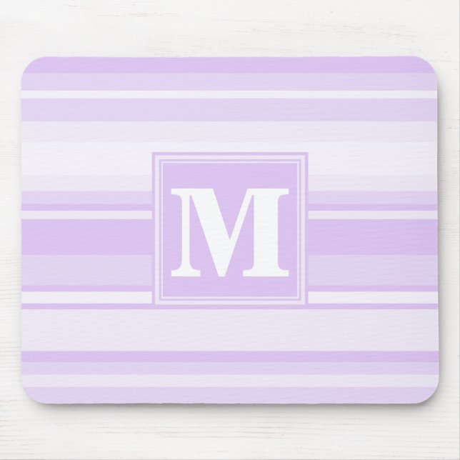 Alfombrilla De Ratón Bandas de lilac monogramo (Frente)