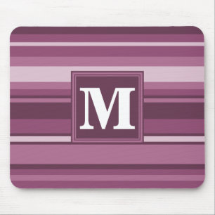 Alfombrilla De Ratón Bandas de mauve monogramo