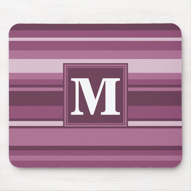 Alfombrilla De Ratón Bandas de mauve monogramo (Frente)