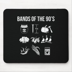 Alfombrilla De Ratón Bandas de música retro popular de los 90 Rock Funn