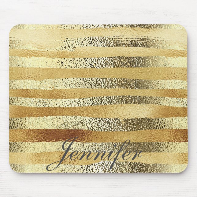 Alfombrilla De Ratón Bandas de oro de moda moderna personalizadas (Frente)