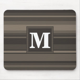 Alfombrilla De Ratón Bandas de taupe monogramo