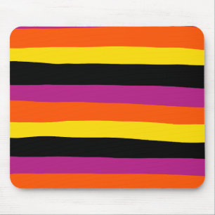 Alfombrilla De Ratón Bandas desiguales - Negro, rosa, Naranja y amarill